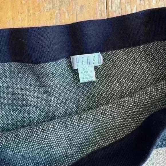 Spence Knit Skirt, Striped Knit Skirt Black, Grey and Beige, Size Small - Picture 3 of 6